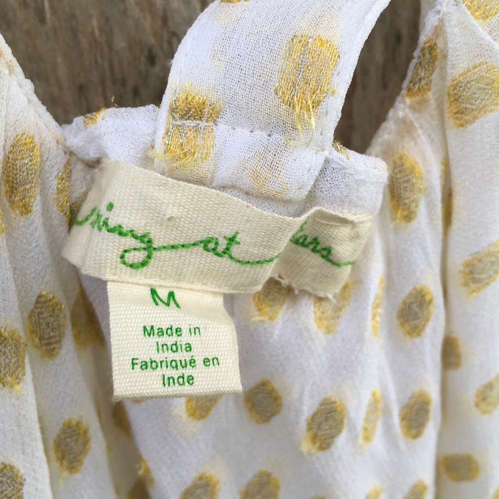 Anthropologie Staring at Stars Lurex Polka Dot T-Back Blouse Medium - Picture 6 of 6